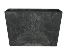 Artstone Pflanzgefäß Pflanzkübel Ella, frostbeständig und leichtgewichtig, Schwarz, 60x26x40cm