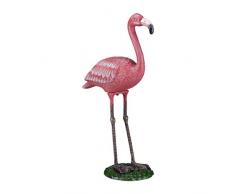 Relaxdays Dekofigur Flamingo, wetterfest, frostfest, Gusseisen, Innen und Außen, Gartendeko, HxBxT 56 x 35 x 18 cm, pink