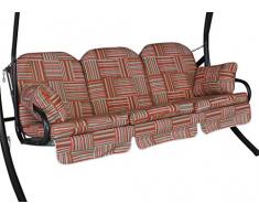 Angerer Deluxe Schaukelauflage 3-Sitzig Design Modena, rot, 180 x 50 x 56 cm, 1018/218