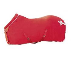 HKM Fleecedecke mit Kragen, rot, 145