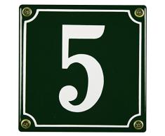 Buddel Bini Wetterfestes Emaille Hausnummernschild 5 12 x 12 cm, sofort lieferbar, grÃ¼n