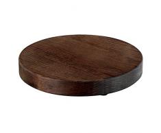 WAGNER Pflanzenroller MASSIV Ø 25 x 5 cm I Pflanzenroller für Innenbereich, Buche nussbaumfarben I Blumenroller aus FSC®-Massivholz I Kübelroller aus Holz I Tragkraft 100 kg I Made in EU - 20027201