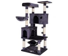 dibea KB00651 Kratzbaum, Kletterbaum, Katzenkratzbaum, Katzenbaum, Höhe 140 cm, dunkelgrau