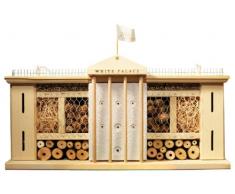 Luxus-Insektenhotels 22633e Insektenhotel Weißer Palast, fertig gebautes Insektenhaus, 58x30x12cm, Bienenhotel aus stabilem Vollholz, Marienkäferhaus/Schmetterlingshaus XXL