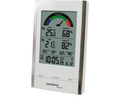 Technoline WS 9480 moderne Wetterstation mit Funkuhr, Innen- und Außentemperaturanzeige, sowie Innen und Außenluftfeuchteanzeige und farbige Komfortanzeige, hocglanz- weiß-chrom, 9,2 x 4,5 x 15,2 cm