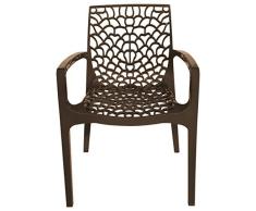 GRANDSOLEIL S6626MK Upon Gruvyer Stapelbarer Sessel, Polypropylen, 53 x 58 x 81 cm, Mokka/Braun