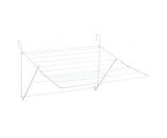 Sauvic 88827 - Wäscheständer für Balkon, kunststoffbeschichtet weiß, ausziehbarer, 61 x 87 x 32 cm.