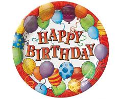 Luftballons Geburtstag Speiseteller 9 mehrfarbig