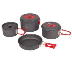 Bo-Camp Topfset Explorer XL-4-teilig, hart, eloxiert, grau/rot