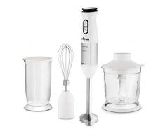 Ufesa BP4562 Optima Stabmixer, 800 W Leistung,Turbofunktion, 4 Hochleistungsklingen, Zubehör, spritzwassergeschütztes Design, BPA-frei, Weiß/Grau