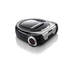 Bosch BCR1ACG Roxxter Serie 6 Saugroboter (Laser Navigationssystem, APP-Steuerung mit Home Connect/Amazon Alexa, interaktive Raumauswahl, virtuelle No-Go-Zones, virtueller Putzplan) silber/schwarz