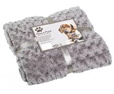 Nobby 70979-17 Kuscheldecke Fleece Plaid Super Soft, 60 x 85 cm, hellgrau