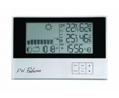 Cresta PWS500 Piet Paulusma Digitale Kabellose Wetterstation, Wettervorhersage, Luftdruck, Mondphase, Luftfeuchtigkeit, Funkuhr mit doppelter Weckfunktion silber