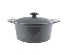 Taste of Home Kasserolle mit Deckel, rund, Steingut, 2 l