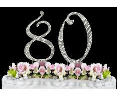 Rhinestone Cake Topper Number 80 by other