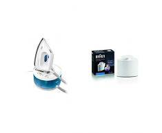 Braun CareStyle Compact IS2043 Dampfbügelstation – Dampfbügeleisen mit FreeGlide 3D-Bügelsohle, Vertikaldampf, 2200 W, Pumpendruck 5 bar, Dampfstoß 300g/min, 1,3 l Wassertank + Braun Antikalk-Filter