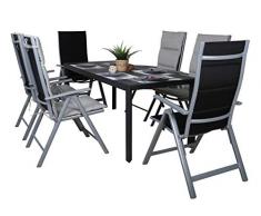 Ambientehome Strandgut Gartenset Sitzgarnitur schwarz