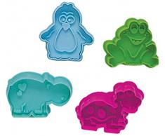R & M International 470 Stempel für Gebäck, Kekse, Fondant Animal CollectionB Standard 2 (4-Piece Set) silber