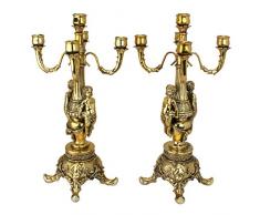 Design Toscano Grande Château Kandelaber, 1 Paar, 20,5 x 8 x 51 cm