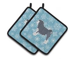 Caroline s Treasures Winter Schneeflocke Lowchen Paar Topflappen bb3535pthd, 7.5hx7.5 W, multicolor