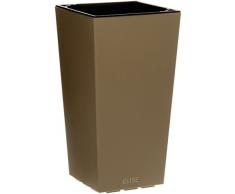 Gardenico Dekotopf In- und Outdoor Blumentopf Elise Matt 20 cm, taupe/schwarz