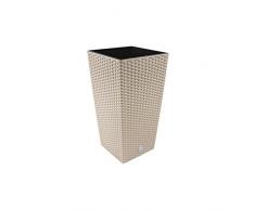 Prosper Plast DRTS200-7529U quadratischer Blumentopf „Rato“, 20 x 20 x 37,6 cm, mokkafarben, 1 Stuck