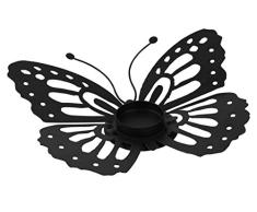 TS Teelichthalter Gardendeco Schmetterling Iron, pulverbeschichtet, schwarz, 25 x 21 x 4 cm, 134422