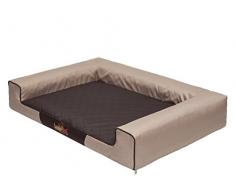 Hobbydog L VICBEB4 Eckig Hundebett, Victoria Katzenbett Schlafplatz, beige mit braun