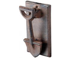 Esschert Design Türklopfer mit Motiv Spaten aus rötlichem Gusseisen, antik wirkend, ca. 8,4 cm x 5,5 cm x 16 cm