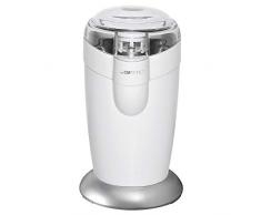 Clatronic KSW 3306 S // Elektrische Kaffeemühle mit Schlagwerk // Edelstahl // 40 g Fassungsvermögen // Impuls-Betrieb // Weiß