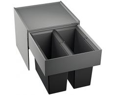 Blanco Select 45/2, MÃ¼llsystem zur Abfalltrennung fÃ¼r den 45 cm-Unterschrank, mit 2 Abfalleimerrn aus schwarzem Kunststoff (2 x 16 l), zur Montage an der FronttÃ¼r, 1 StÃ¼ck; 518721