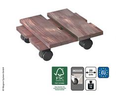 WAGNER Pflanzenroller - LOFT Shabby CHIC - Kiefer massiv sägerau, FSC, Mauve lasiert, 28 x 28 x 8 cm, Tragkraft 100 kg - 20085703