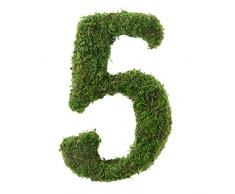 Lillian Rose mg605 5 Moos Monogramm Nummer 5 Hochzeit Tisch Dekor 5 Decor, Grün