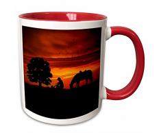 3dRose 173217_10 Mug Becher, keramik, rot/weiß