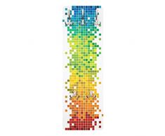 Apalis 79315 Wandgarderobe Pixel-Regenbogen | Design Garderobe Garderobenpaneel Kleiderhaken Flurgarderobe Hakenleiste Holz Standgarderobe Hängegarderobe | 139x46cm