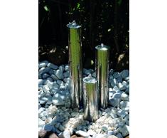 Köhko 77 cm Springbrunnen 22004 aus Edelstahl mit LED-Beleuchtung Säulenbrunnen