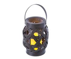 Ldk Garden Laterne für Kerzen, LED, Braun