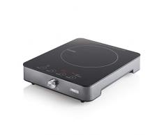 Princess 303010 Induktionskochplatte mit Touch-Bedienfeld, Digitales LED-Display, 1800 W Leistung, von 60°C bis 240°C , automatische Abschaltung und Pfannenerkennung