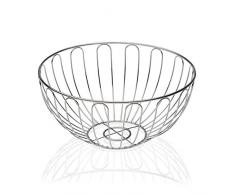 Versa 10370493 Obstkorb, verchromt, rund, 25 cm