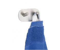 WENKO 4466050100 Wandhaken Duo - selbstklebend, Edelstahl rostfrei, 10 x 2.8 x 5 cm, Matt