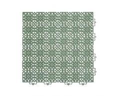 andiamo Kunststofffliese Bodenfliese Gartenfliese Terassenfliese Balkonfliese Innen- und Außenbereich Wasserdurchlässig wetterfest langlebig 38 x 38 cm, Set: 7 Fliesen 1 m², grün