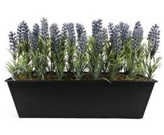 Greenbrokers Limited Künstliche Blumenkasten mit Lavendel-Fenster, 45 cm, Schwarz