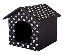 Hobbydog R5 BUDCWL2 Hundehöhle Größe R5-70 X 60 X 63 cm Schwarz Mit Pfötchen Bett Betten, XL, Black, 2 kg