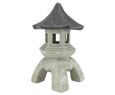 Design Toscano Asiatische Deko Pagodalaterne Outdoor-Statue, Polyresin, zweifarbig stein, groß 43,25 cm