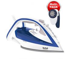 Tefal Multipack FV5608 Turbo Pro Dampfbügeleisen mit 200g Dampfstoß + Fusselrasierer, 2600 W Leistung, Bügeleisen mit Durilium AirGlide Bügelsohle mit drei Dampfzonen, Selbstreinigung, Antikalk-System