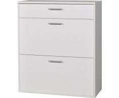 Germania 3664-84 Schuhschrank mit 2 Schuhklappen, in WeiÃ, 89 x 105 x 37 cm (BxHxT)