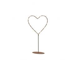 Konstsmide 1219-663 LED Metall Herz Deko-Herz mit Metallfuß, Kupferdraht lackiert, 6H Timer, 20 bernsteinfarbene Dioden, batteriebetrieben 3AA (nicht ink), Innenbereich, transparentes Kabel