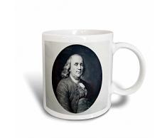 3dRose 8473_2 Benjamin Franklin - Ceramic Mug Becher, keramik, mehrfarbig