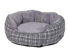 Nobby Komfortbett rund Classic KAPU grau kariert; Ø 50 x 19 cm