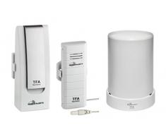 TFA Dostmann Wetterstation, Weatherhub Smarthome System Klima und Heimüberwachung mit Smartphone, Starter-Set, wasserfestem Kabelfühler, Funkregenmesser, weiß, 40 x 28 x 104 cm, 31.4004.02